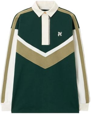 Palm Angels Monogram Colourblock Polo Shirt Dark - Green