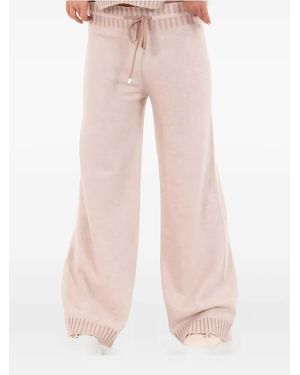 D.exterior Wool Blend Flared Pants - Pink