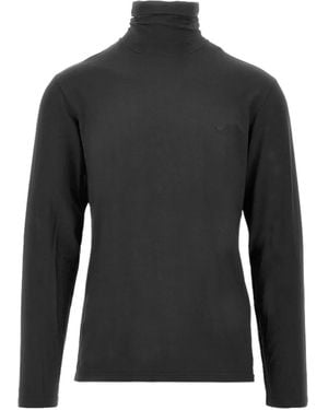 EA7 Roll-Neck Long-Sleeve T-Shirt - Black
