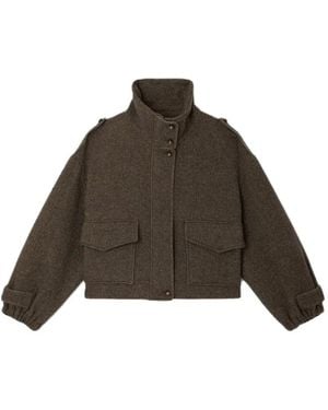 Sessun Veste Mean Streets À Col Montant Et Détails Aux Épaules - Brown