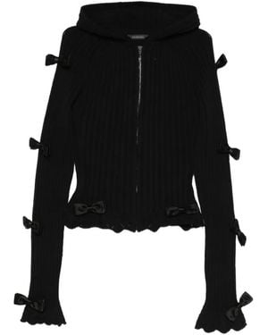 Balenciaga Bow-Embellished Zip-Up Cardigan - Black