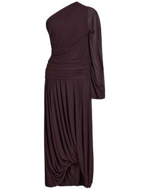 Proenza Schouler Gabri One-Shoulder Pleated Midi Dress - Purple