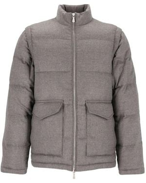 Eleventy Padded Cashmere Jacket - Grey