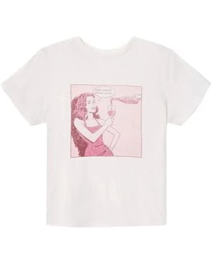 RE/DONE Classic "Drink Wine" T-Shirt - Pink
