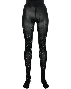 Vivetta Swarovski Crystal-Embellished Tights - Black