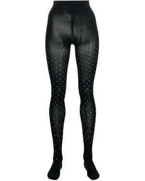 Vivetta Swarovski Crystal-Embellished Tights - Black