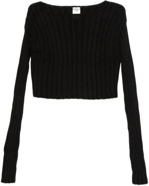 Baserange Maglione Macau A Coste - Nero