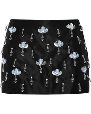 ANOUKI Falda corta con apliques de cristal - Negro