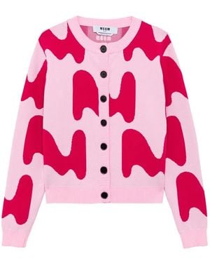 MSGM Cardigan Mit Abstraktem Muster - Pink