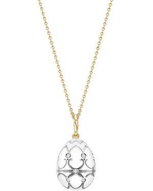 Faberge Heritage Seal Pup Surprise ダイヤモンド ネックレス 18kイエロー&ホワイトゴールド - メタリック