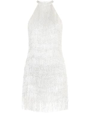 MATTERS STORE Elsa Fringed-Hem Halter-Neck Mini Dress - White