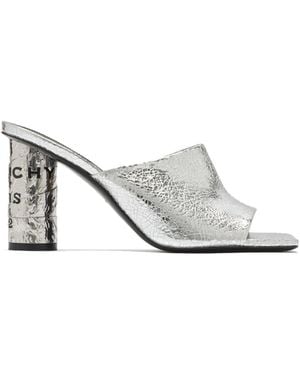 Givenchy Tape Logo-Print Heeled Sandals - White