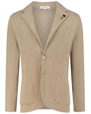Lardini ブローチディテール シングルジャケット - ナチュラル