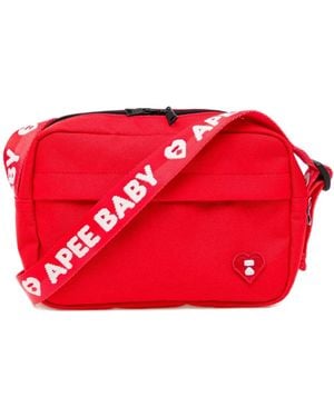 AAPE BY A BATHING AP Logo-Print Mini Bag - Red