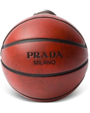 Prada Orecchini A Clip A Forma Di Pallone Da Basket - Rosso