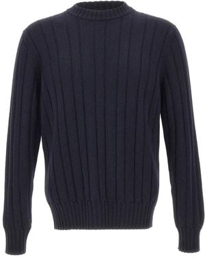 FILIPPO DE LAURENTIIS Ribbed Merino-Wool Jumper - Blue