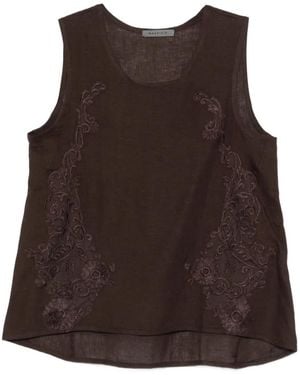 Maurizio Braschi Embroidered Top - Brown