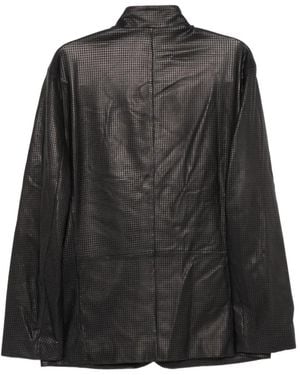 Giorgio Armani Perforated Leather Jacket - Black