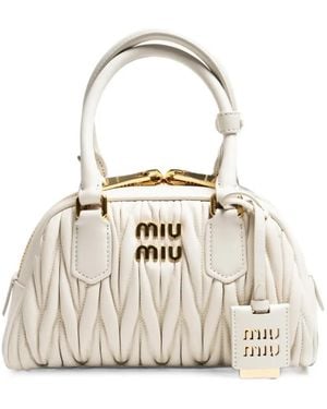 Miu Miu Sac Porté Épaule Matelassé En Cuir - White