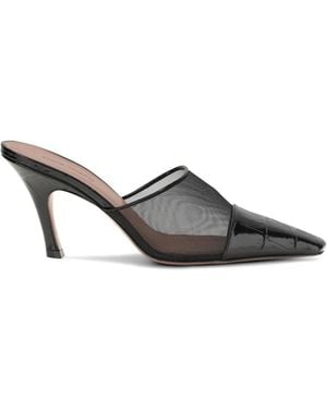 AMINA MUADDI Jamie Mesh Mules - Grey