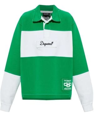DSquared² Stripe Collared Sweater - Green