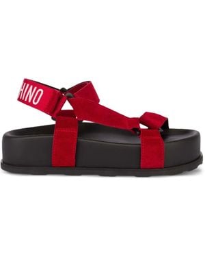 Moschino Sandales À Logo Imprimé - Rouge