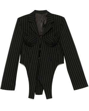 Jean Paul Gaultier Blazer À Détail De Corset - Noir