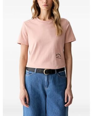 KARL LAGERFELD Logo-Embroidered T-Shirt - Blue