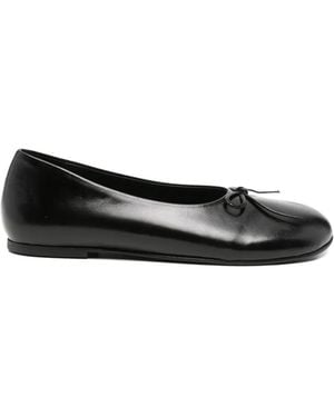 Paloma Wool Napoli Bow-Detail Leather Ballet Flats - Black