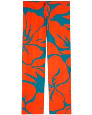 Dries Van Noten Floral-Print Trousers - Orange