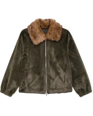 Betta Corradi Faux-Fur Collarless Jacket - Green