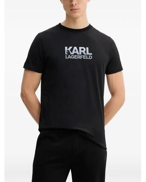 KARL LAGERFELD Logo-Print T-Shirt - Black