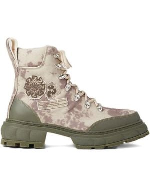 Viron Camouflage Logo-Print Boots - Natural