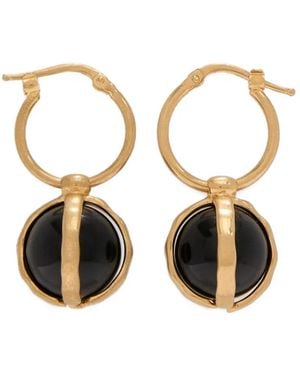 Jil Sander Onyx-Pendant Earrings - Metallic