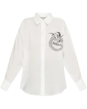 AllSaints Sparrow Printed Shirt - White