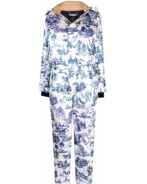Philipp Plein Graphic-Print Ski Jumpsuit - Blue