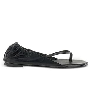 Jacquemus Ruched-Heel Flat Sandals - White