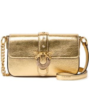 Pinko Metallic-Finish Leather Crossbody Bag