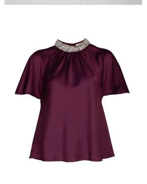 Jonathan Simkhai Loreta Crystal-Embellished Blouse - Purple