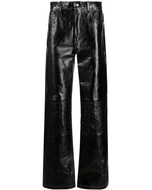 Marine Serre Moonogram Leather Trousers - Black