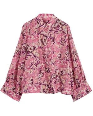 Momoní Franklin Printed Habutai Shirt - Pink
