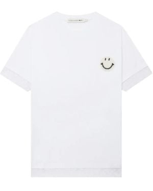 Joshua Sanders Lace-Trimmed Smiley-Face T-Shirt - White