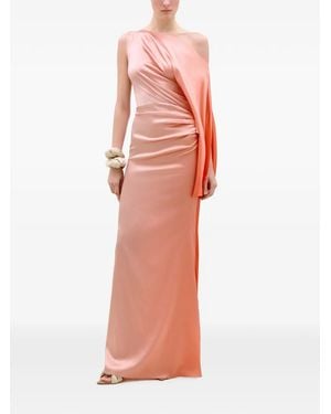 Silvia Tcherassi Robe Longue Frankee Froncée À Design Asymétrique - Pink
