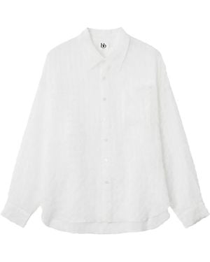 B+ AB Chest-Pocket Long-Sleeve Shirt - White