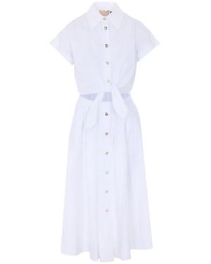 Liu Jo Tie-Fastening Cut-Out Shirt Dress - White
