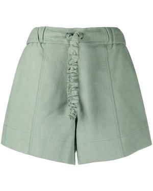 Ganni ドローストリング ショートパンツ - グリーン