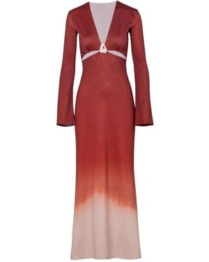 Baobab Manola Ombré-Maxikleid mit Glockenärmeln - Rot
