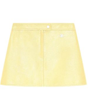 Courreges Minifalda Con Efecto De Vinilo - Amarillo