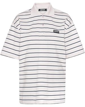 ROTATE BIRGER CHRISTENSEN Oversize Striped Polo Shirt - White