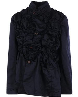 Comme des Garçons Ruffled-Detail Jacket - Blue